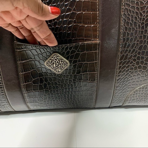 Coldwater Creek New With Tags Juliana Croco Brown Tote - Picture 5 of 10